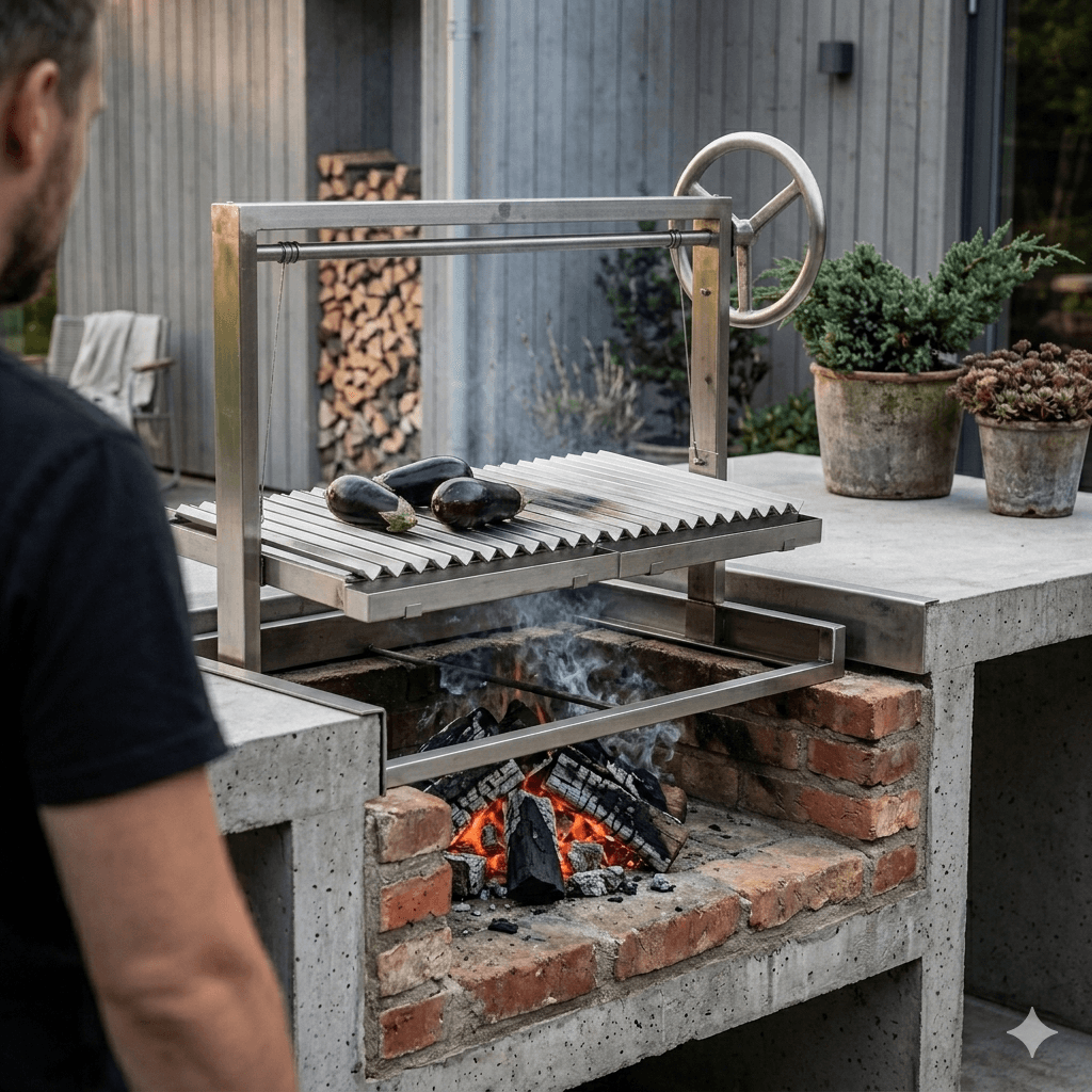 Aubergine över öppen eld